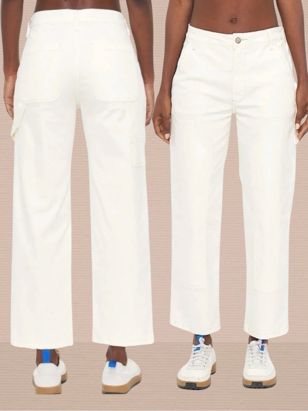 Pistola Ashton Cropped Wide Leg Utility Pants Jeans in the Vanilla size 32 12/14